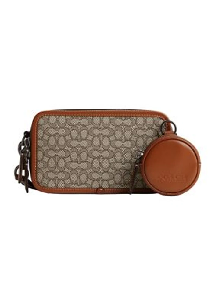 Charter Slim Crossbody In Micro Signature Jacquard