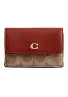 COACH Essential Coated Canvas Signature Mini Trifold Wallet