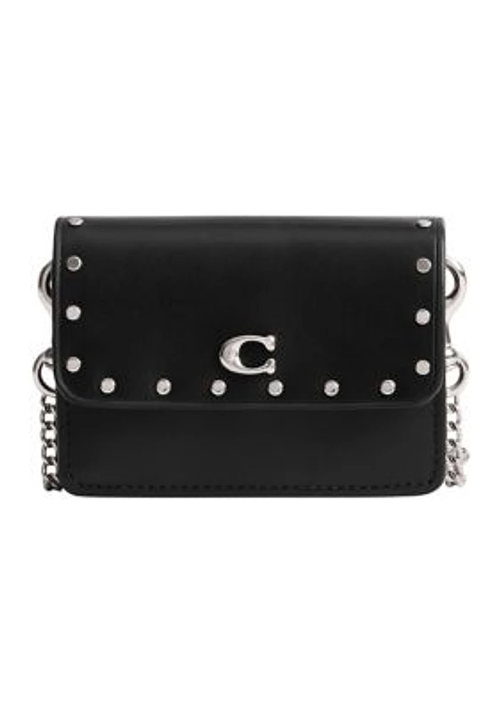 Essential Half Flap Card Case with Rivets