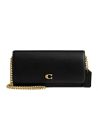 Refined Calf Leather Essential Long Wallet with Chain