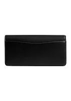 Refined Calf Leather Essential Long Wallet with Chain