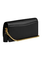 Refined Calf Leather Essential Long Wallet with Chain