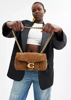 Quilted Suede Tabby Shoulder Bag with 20" Chain 