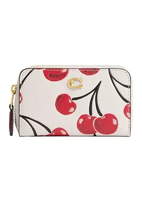 Essential Small Zip Around Card Case with Cherry Print