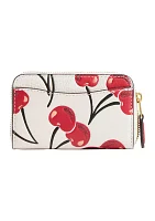 Essential Small Zip Around Card Case with Cherry Print