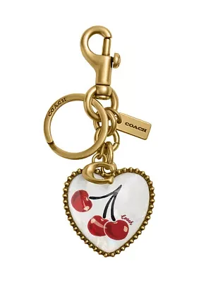 Resin Vintage Heart Cherry Bag Charm 