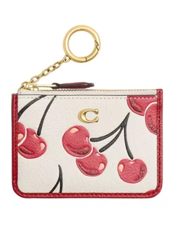 Mini Skinny ID Case with Cherry Print