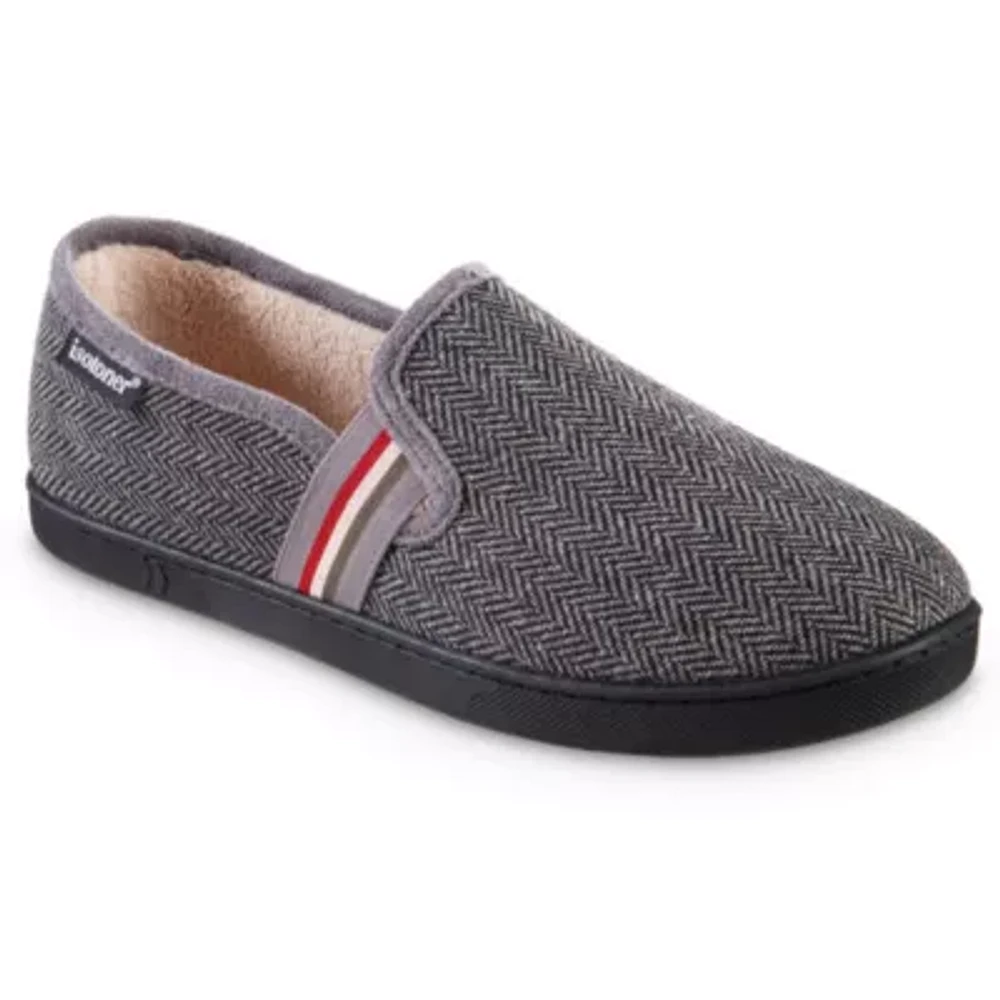 isotoner Men's Memory Foam Herringbone Maverick Closed Back Slipper