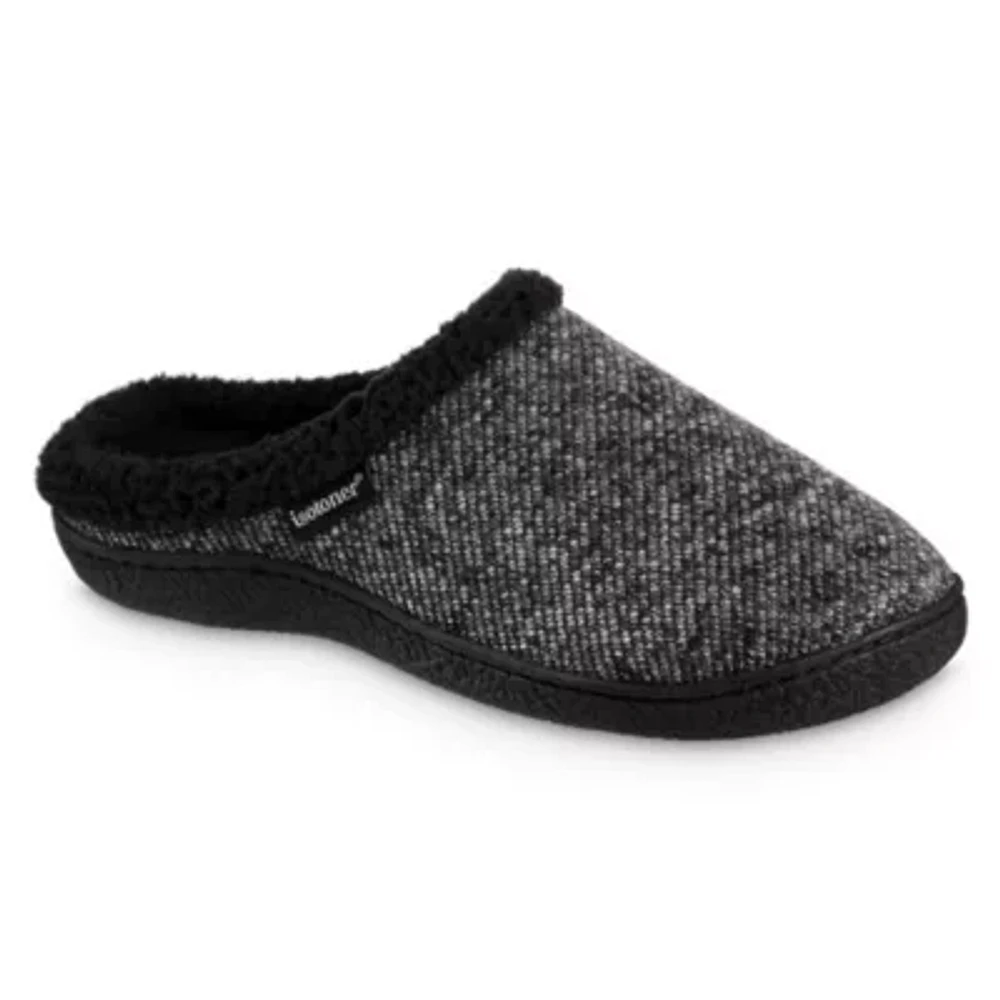 isotoner Men's Advanced Memory Foam Herringbone Harvey Hoodback ECO Comfort Slippers