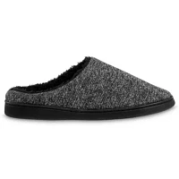 isotoner Men's Heathered Knit Hoodback Slippers