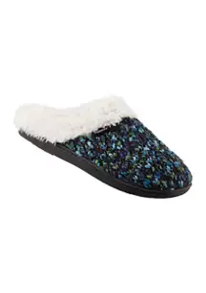 Isotoner Women's Memory Foam Chunky Sweater Knit Amanda Clog Slippers