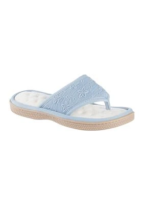 Eyelet Shield Thong Slipper