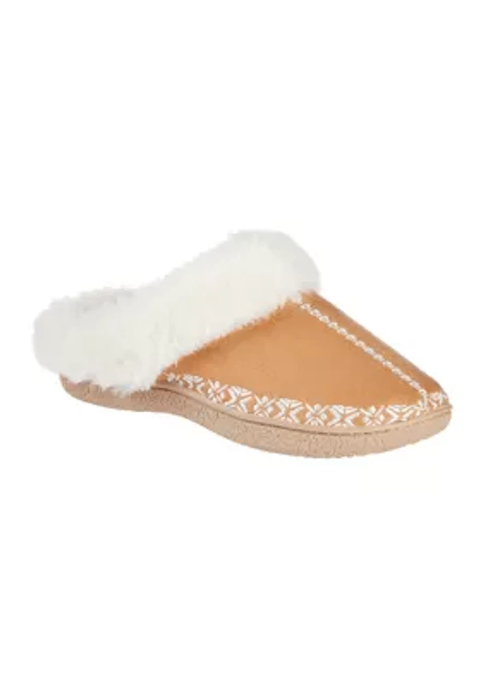 Clara Microsuede Clog Slippers with Memory Foam