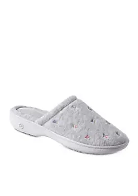 Totes Isotoner Signature Classics Floral Terry Embroidered Clog Slipper
