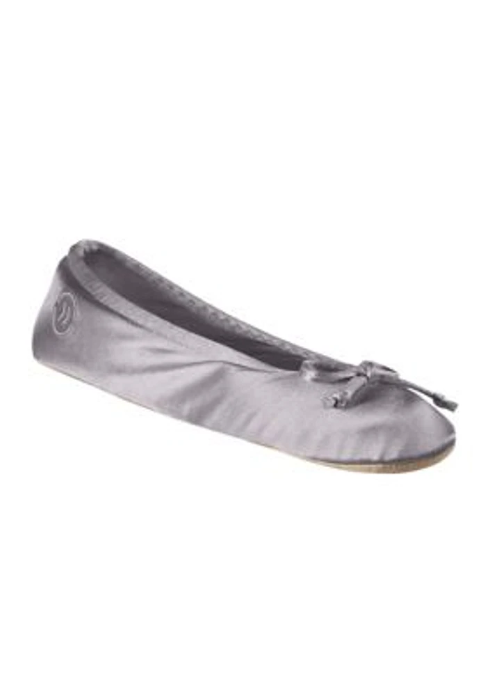 Women’s Satin Ballerina Slippers with Bow