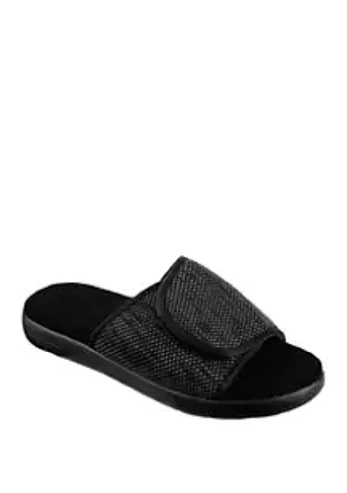 Totes Isotoner Sport Knit Adjustable Slide Sandals