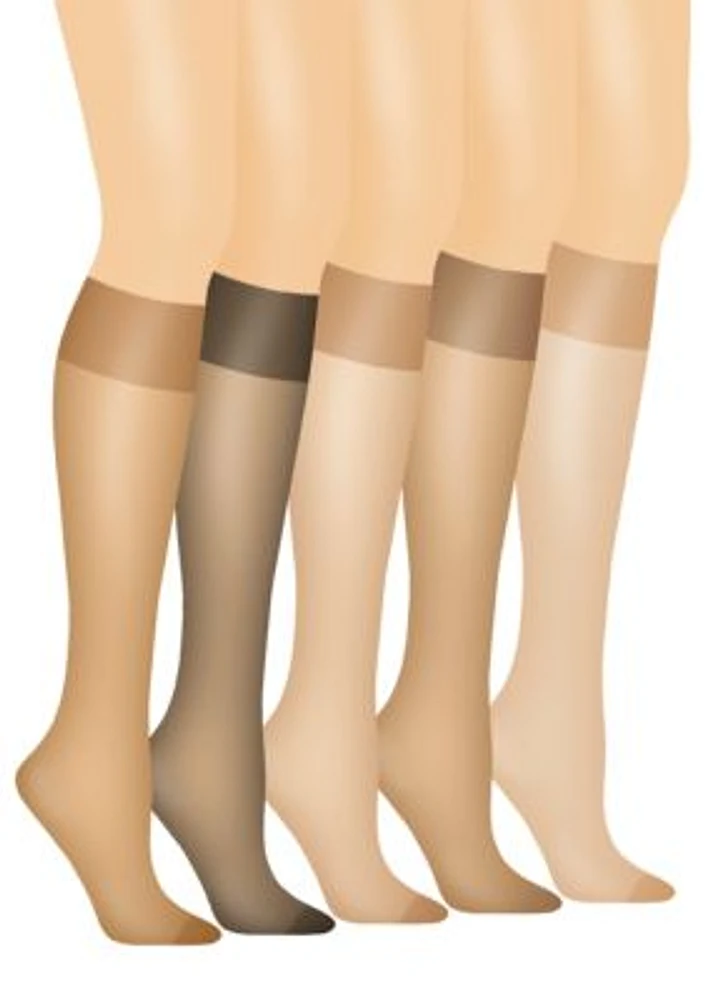 Silk Reflections Queen Sheer Knee High Enhanced Toe