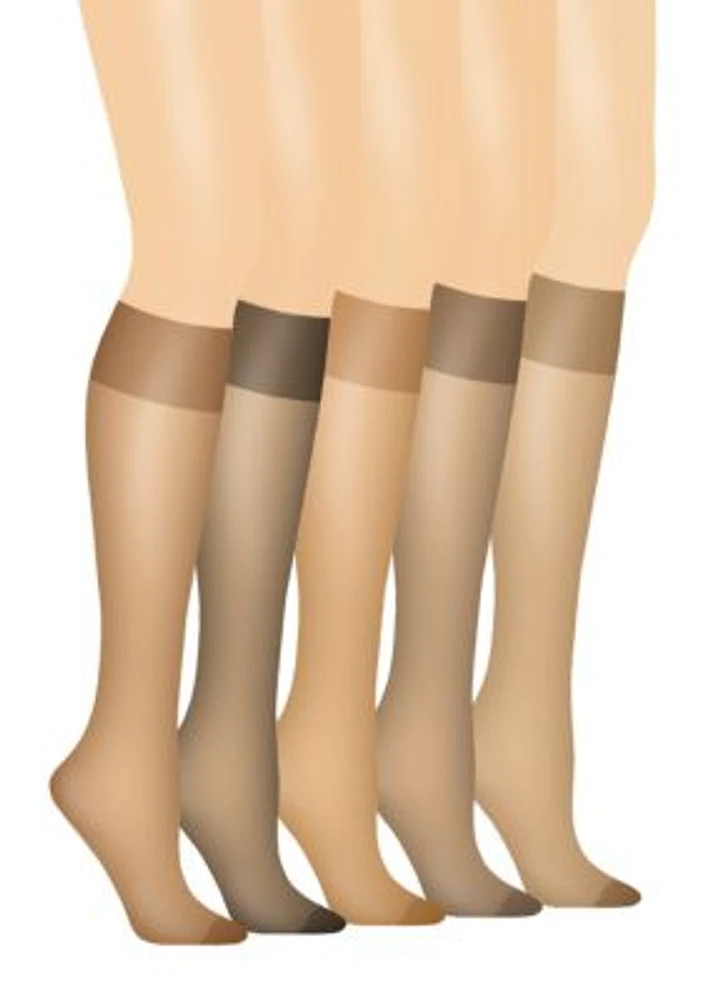 Silk Reflections Knee Highs With Reinforced Toe