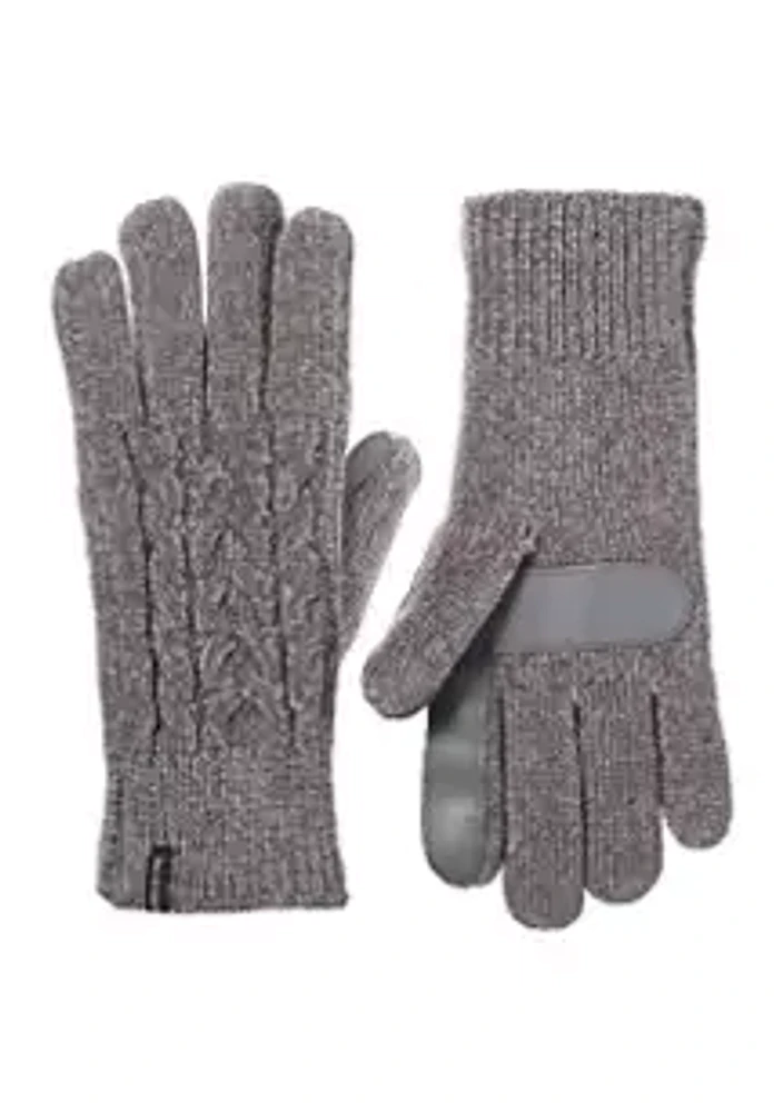 Isotoner Women's Recycled Chenille Cable Knit Lined Gloves