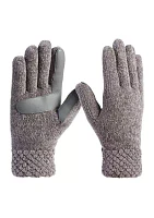 Women’s Recycled Chenille Knit Water Repellent Gloves with Popcorn Cuff