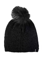 Isotoner Women's Recycled Chenille Knit Hat with Faux Fur Pom