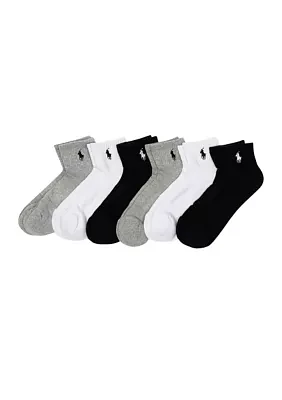 Cushion Quarter Socks - 6 Pack