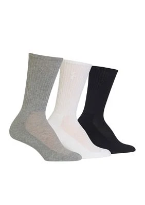 Cushion Sole Mesh Top Crew Sport Socks - 3 Pack