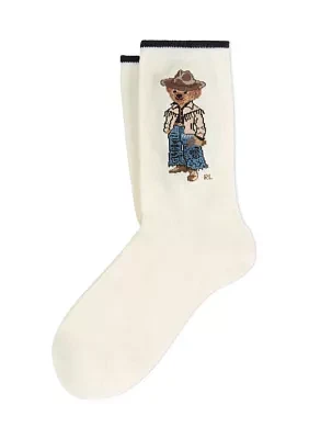 Western Polo Bear Printed Socks