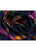 Equestrian Floral Square Scarf