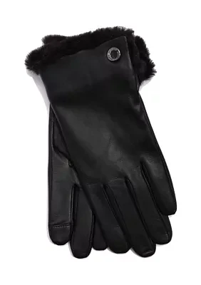 Faux Fur Lined Leather Gloves