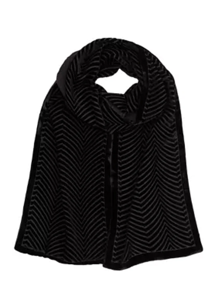 Velvet Burnout Oblong Scarf