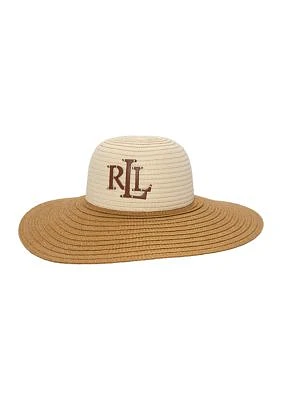 Woven Sunhat with Leather Logo