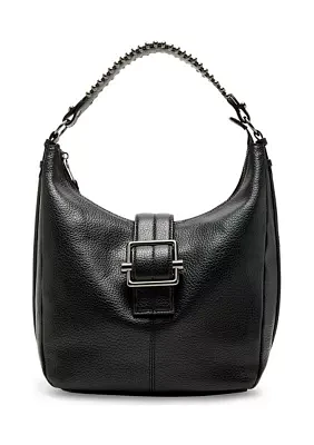 Sarah Bucket Bag with Buckle and Stud Strap