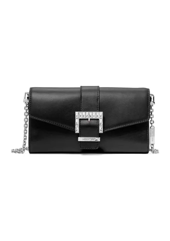 Michael Kors Clutch Bag Penelope In Leather In Nero