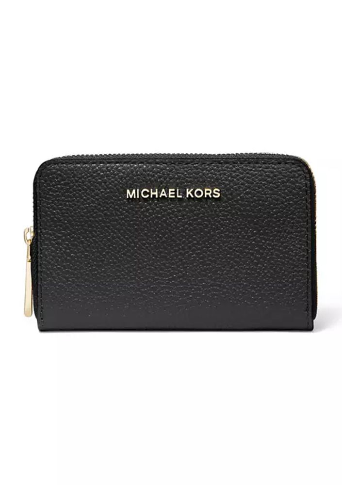 MICHAEL Michael Kors, Bags, Black Michael Kors Jet Set Small Zip Around  Wallet