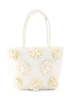 Scatter Flower Straw Tote