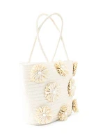 Scatter Flower Straw Tote