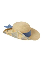 Flip Up Floppy Hat with Printed Underbrim