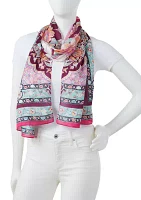 Folk Rose Oblong Scarf