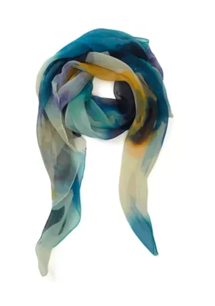 Blooms Printed Polyester Square Scarf