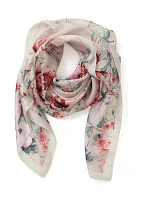 Botanical Printed Polyeser Square Scarf