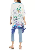 Women's Lily Botanical Print Duster with Tassels