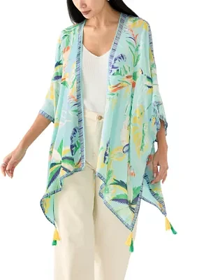 Tropical Bird Printed Crinkle Topper