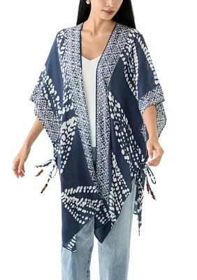 Abstract Leaf Printed Crinkle Duster