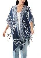 Abstract Leaf Printed Crinkle Duster