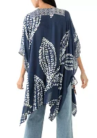 Abstract Leaf Printed Crinkle Duster