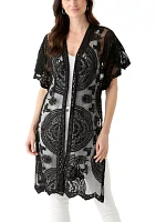 Scallop Lace Flutter Sleeve Wrap