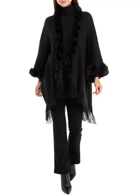 Women's Solid Twisted Fur Topper