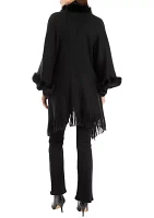 Women's Solid Twisted Fur Topper