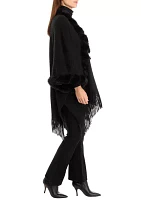 Women's Solid Twisted Fur Topper